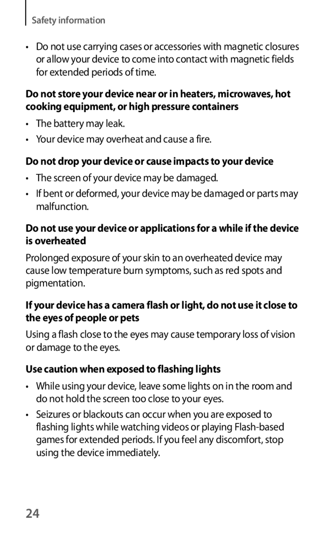 Samsung GT-I8190RWAITV, GT-I8190RWNDTM, GT-I8190RWNDBT manual Do not drop your device or cause impacts to your device 