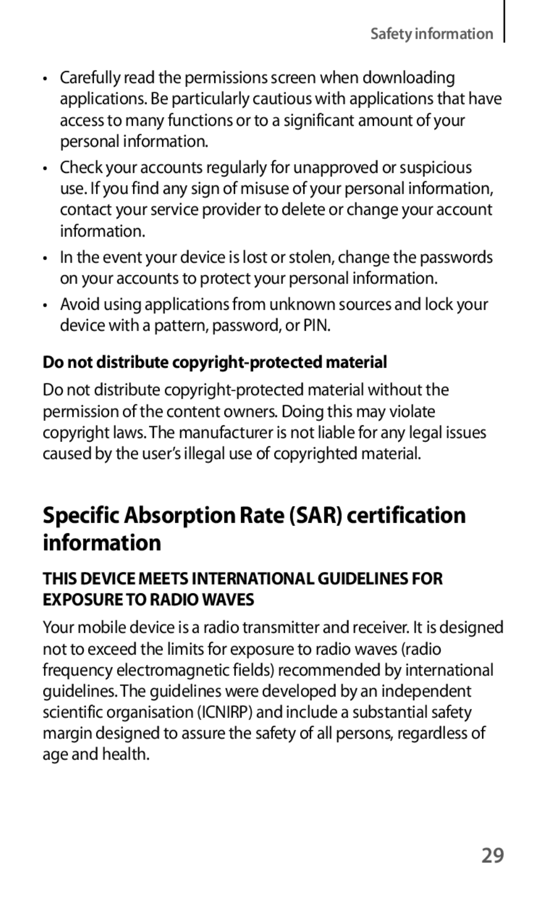 Samsung GT-I8190MBACOS, GT-I8190RWNDTM, GT-I8190RWNDBT manual Specific Absorption Rate SAR certification information 