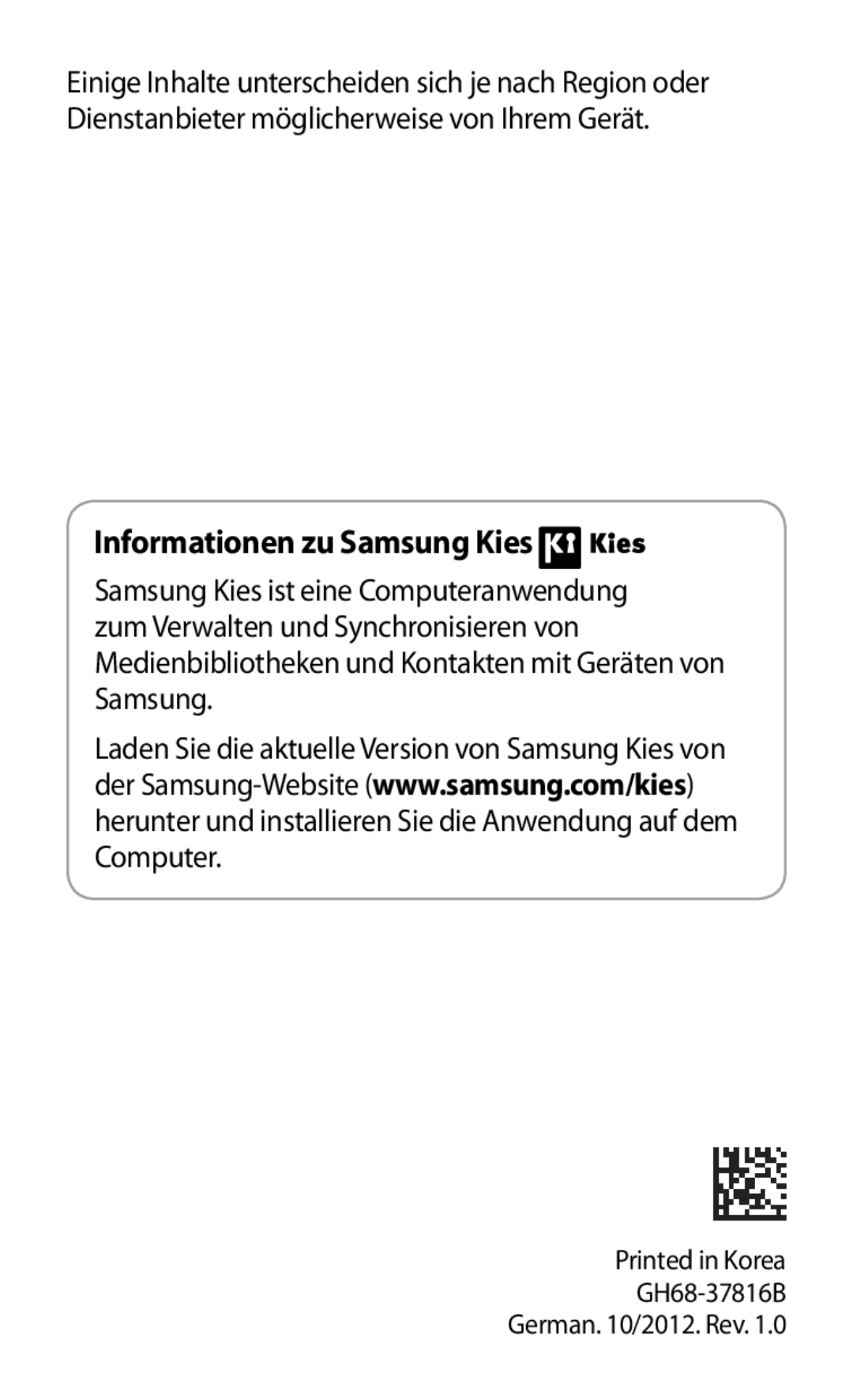 Samsung GT-I8190GRATUR, GT-I8190RWNDTM, GT-I8190RWNDBT, GT-I8190RWATPH, GT-I8190MBNTPL manual Informationen zu Samsung Kies 