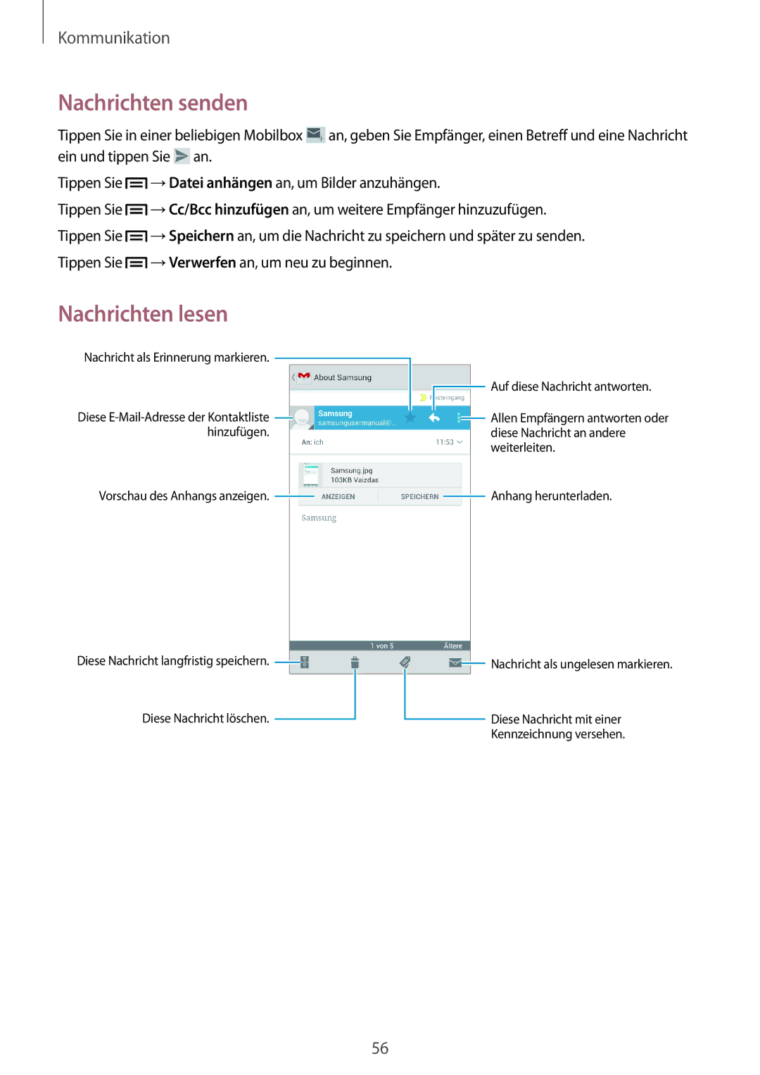 Samsung GT-I8190TAATUR, GT-I8190RWNDTM, GT-I8190RWNDBT, GT-I8190RWATPH Hinzufügen Diese Nachricht an andere Weiterleiten 