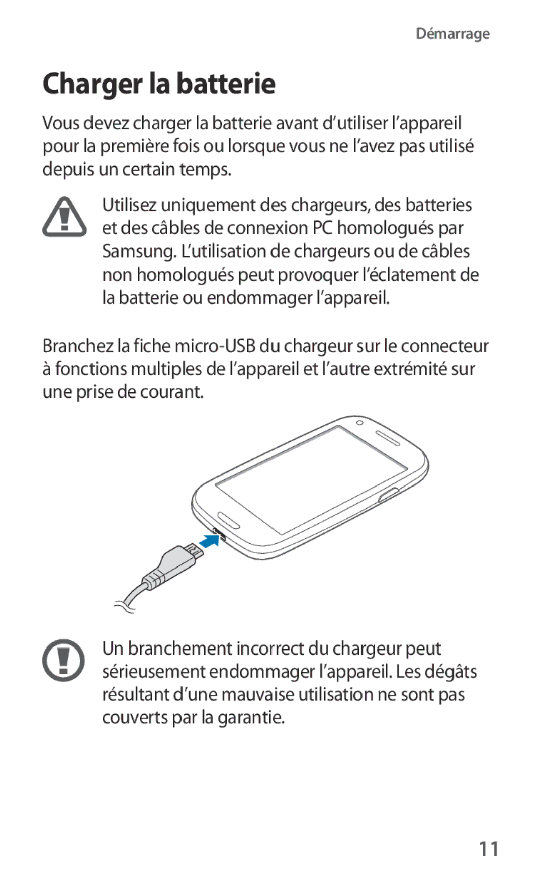 Samsung GT-I8190RWNFTM, GT-I8190RWNNRJ, GT-I8190RWNLPM, GT-I8190MBNSFR, GT-I8190TANFTM, GT-I8190RWNSFR Charger la batterie 