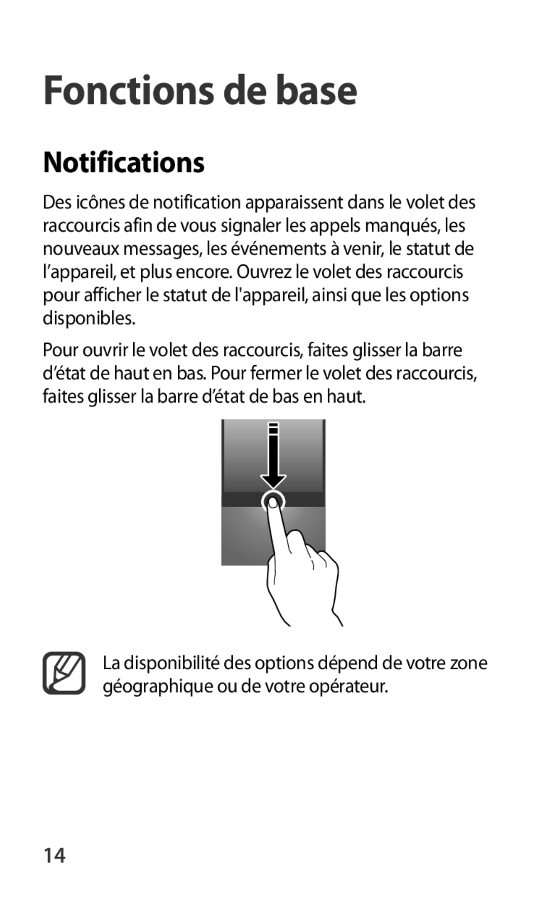 Samsung GT-I8190RWNNRJ, GT-I8190RWNLPM, GT-I8190MBNSFR, GT-I8190TANFTM, GT-I8190RWNFTM manual Fonctions de base, Notifications 