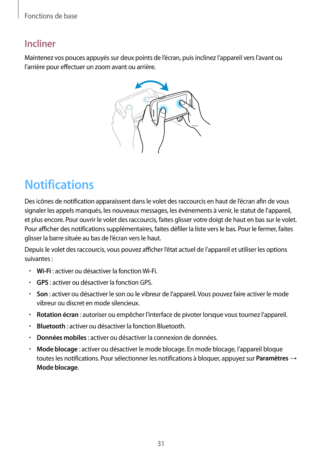 Samsung GT-I8190TANFTM, GT-I8190RWNNRJ, GT-I8190RWNLPM, GT-I8190MBNSFR, GT-I8190RWNFTM, GT-I8190RWNSFR Notifications, Incliner 