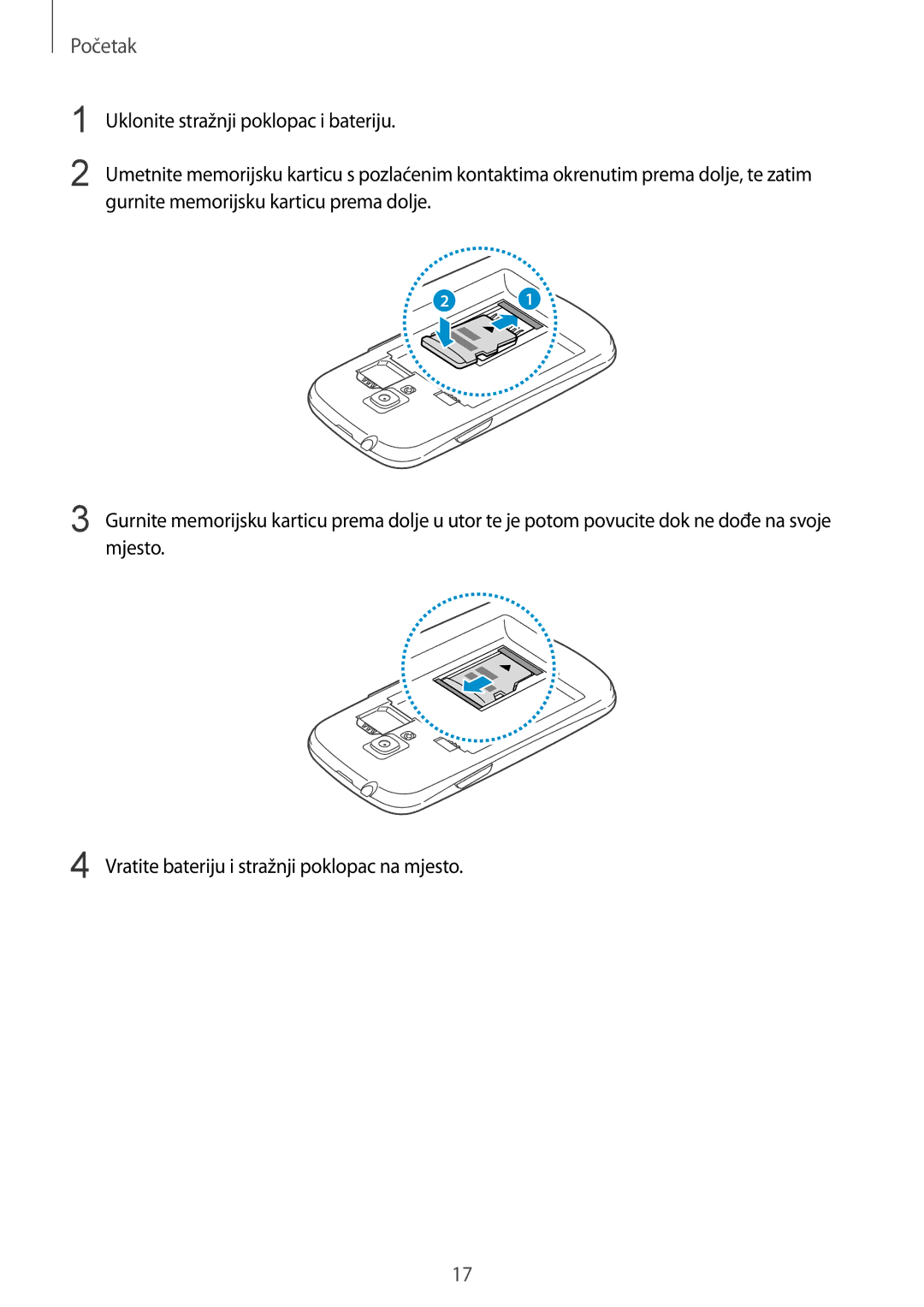 Samsung GT-I8190MBNVIP, GT-I8190RWNVIP manual Početak 