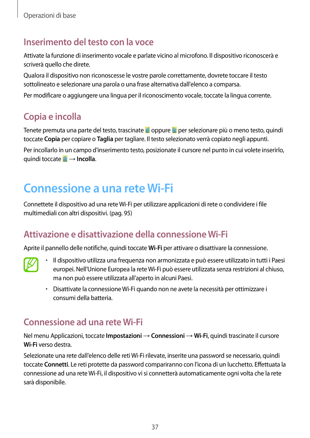 Samsung GT-I8200MBAOMN, GT-I8200RWAXEO Connessione a una rete Wi-Fi, Inserimento del testo con la voce, Copia e incolla 