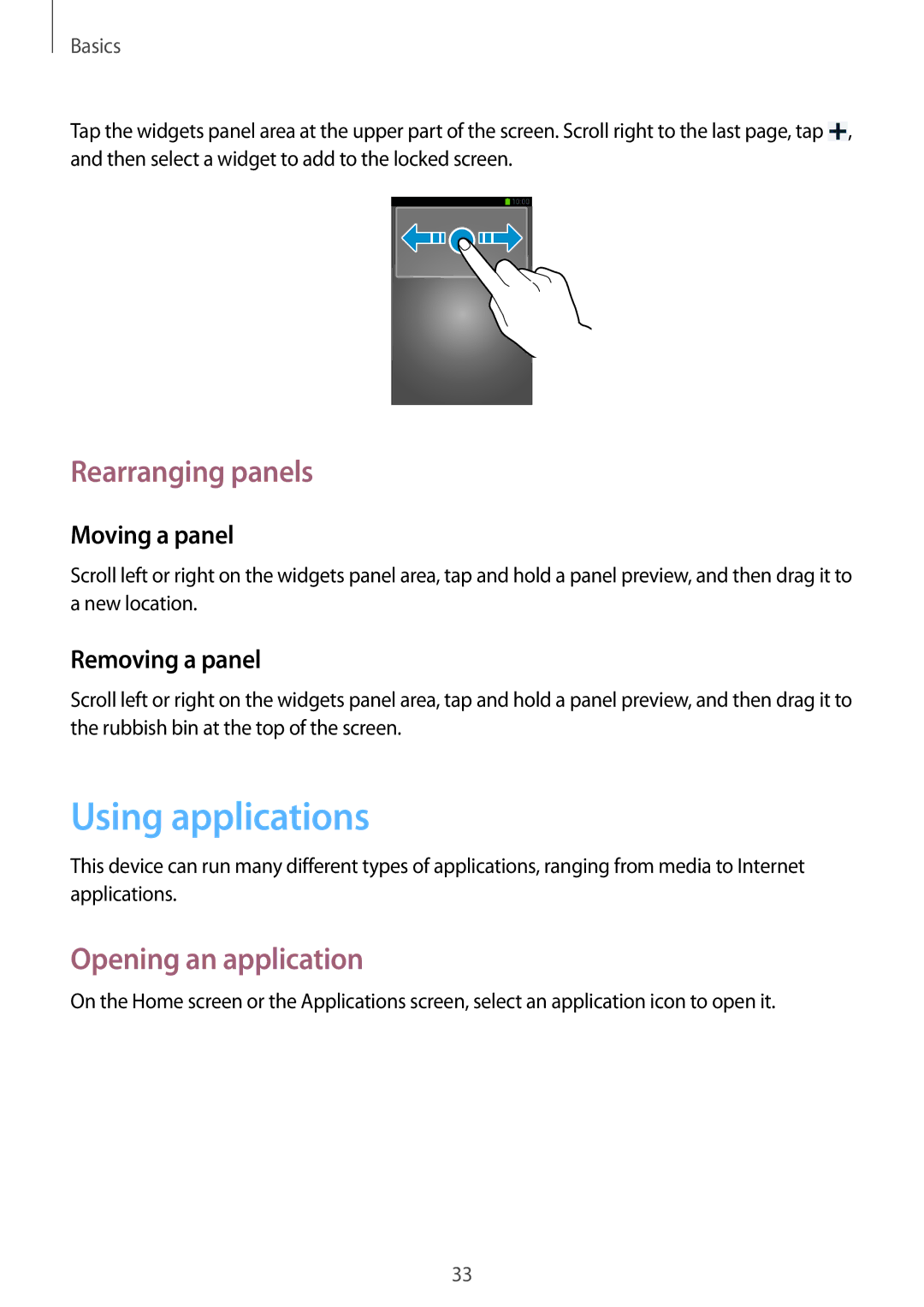 Samsung GT-I8200MBNORX, GT-I8200ZNNDBT, GT-I8200OKNVIT, GT-I8200MBNTCL manual Using applications, Opening an application 