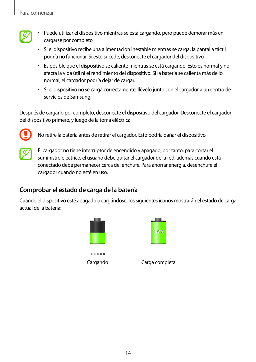 Samsung GT-I8260MBAEUR, GT-I8260MBAPHE, GT-I8260CWAPHE, GT-I8260MBASEE manual Comprobar el estado de carga de la batería 