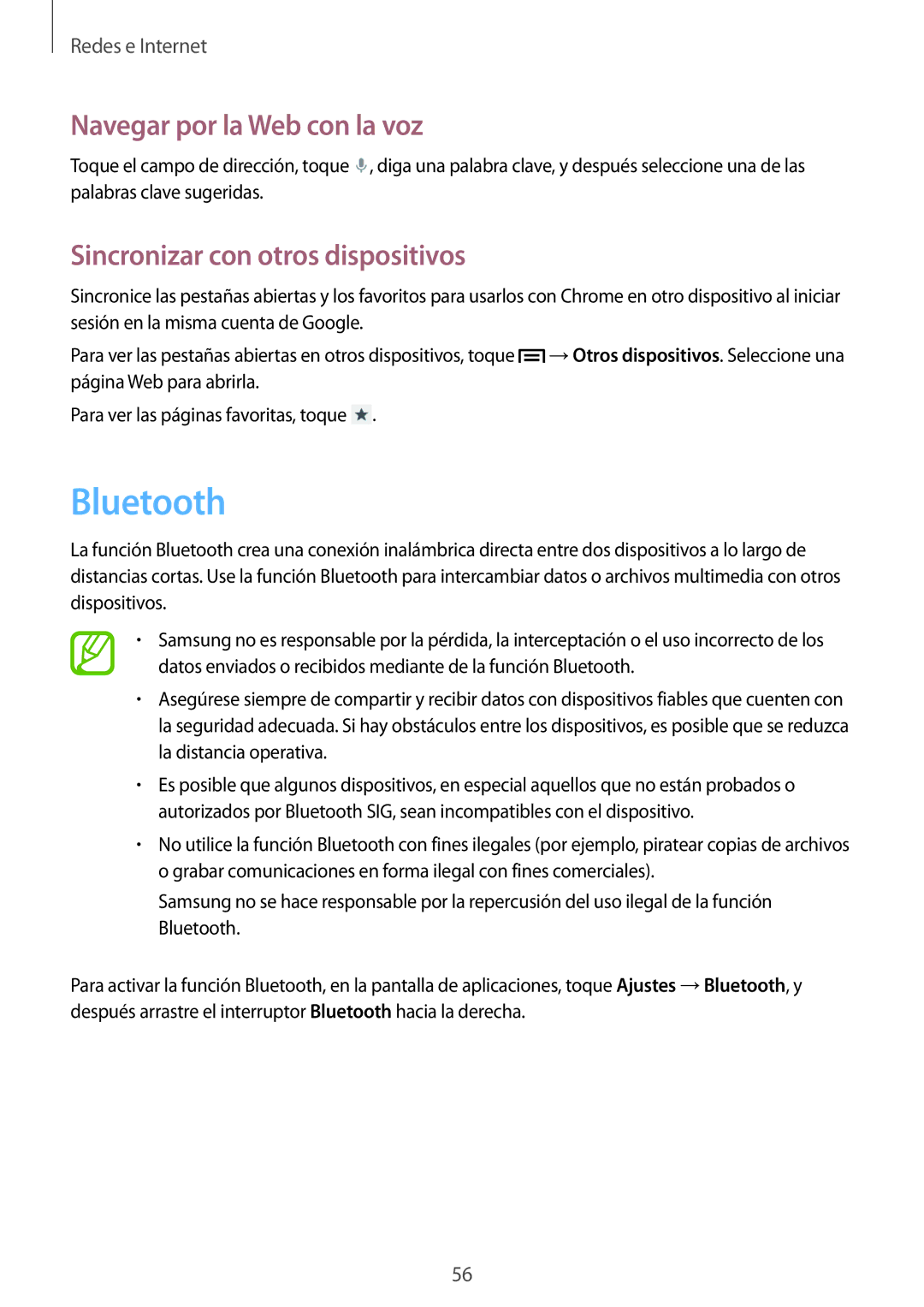 Samsung GT-I8260CWASEB, GT-I8260MBAPHE, GT-I8260CWAPHE, GT-I8260MBASEE manual Bluetooth, Sincronizar con otros dispositivos 