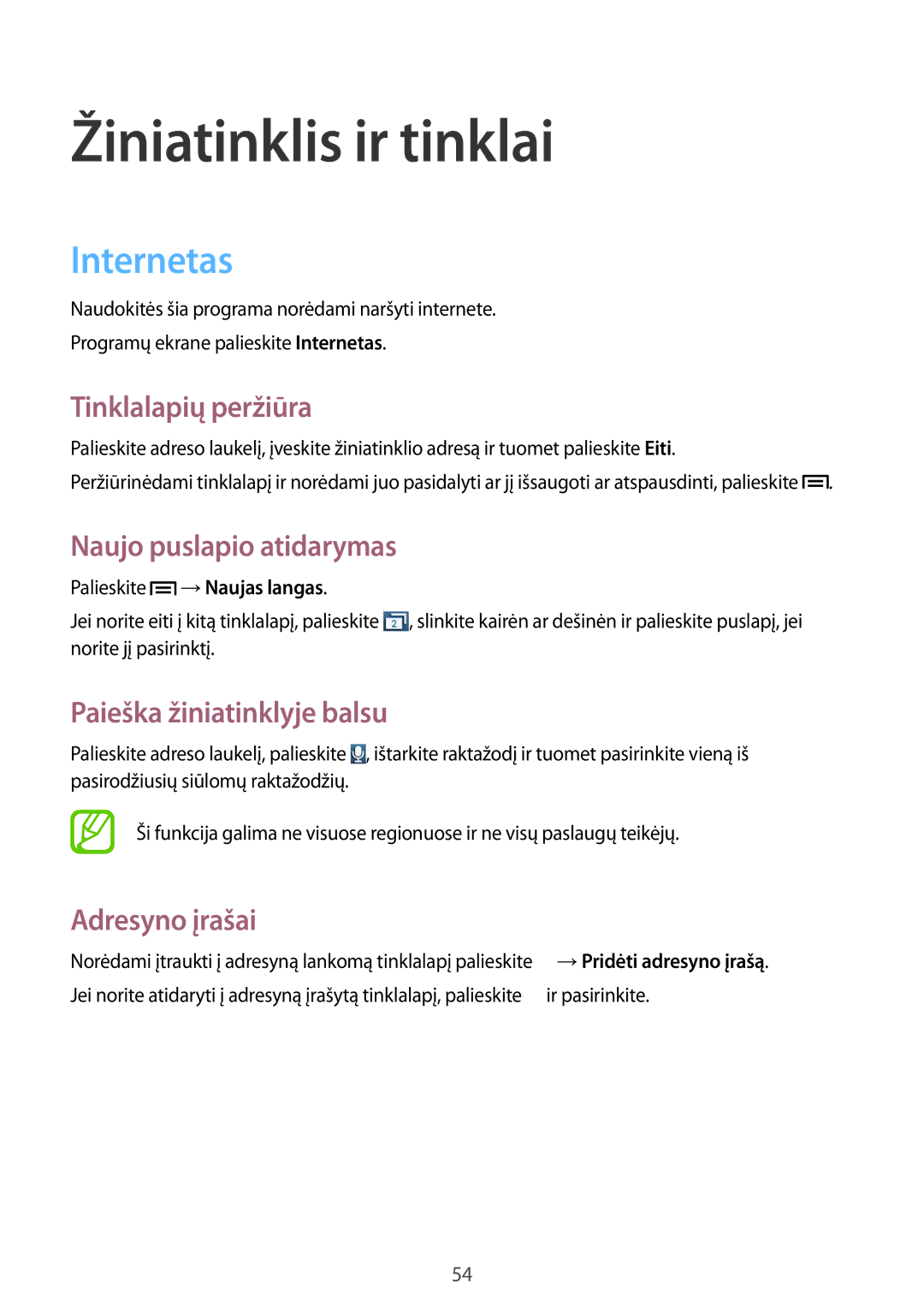 Samsung GT-I8260MBASEB, GT-I8260CWASEB manual Žiniatinklis ir tinklai, Internetas 