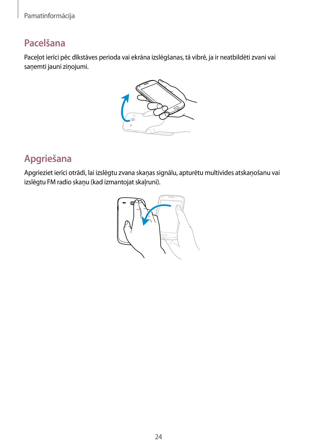 Samsung GT-I8260MBASEB, GT-I8260CWASEB manual Pacelšana, Apgriešana 