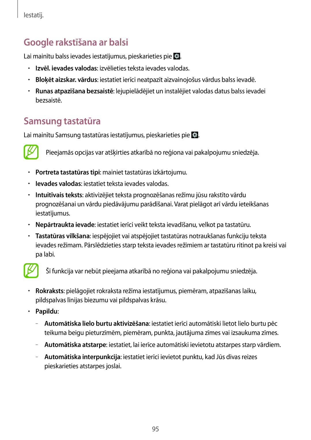 Samsung GT-I8262WRZSEB manual Google rakstīšana ar balsi, Samsung tastatūra, Papildu 