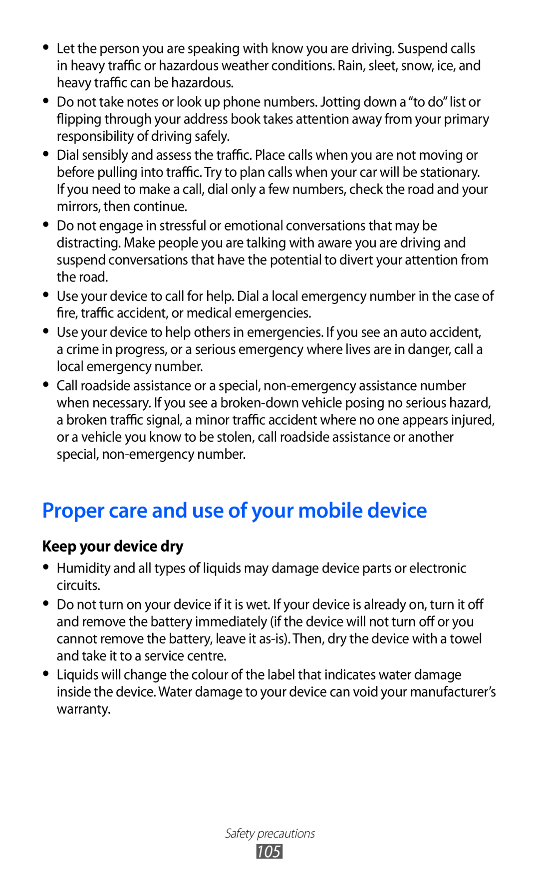 Samsung GT-I8350HKADBT, GT-I8350HKAATO, GT-I8350HKADTM, GT-I8350HKAVD2 manual Proper care and use of your mobile device 