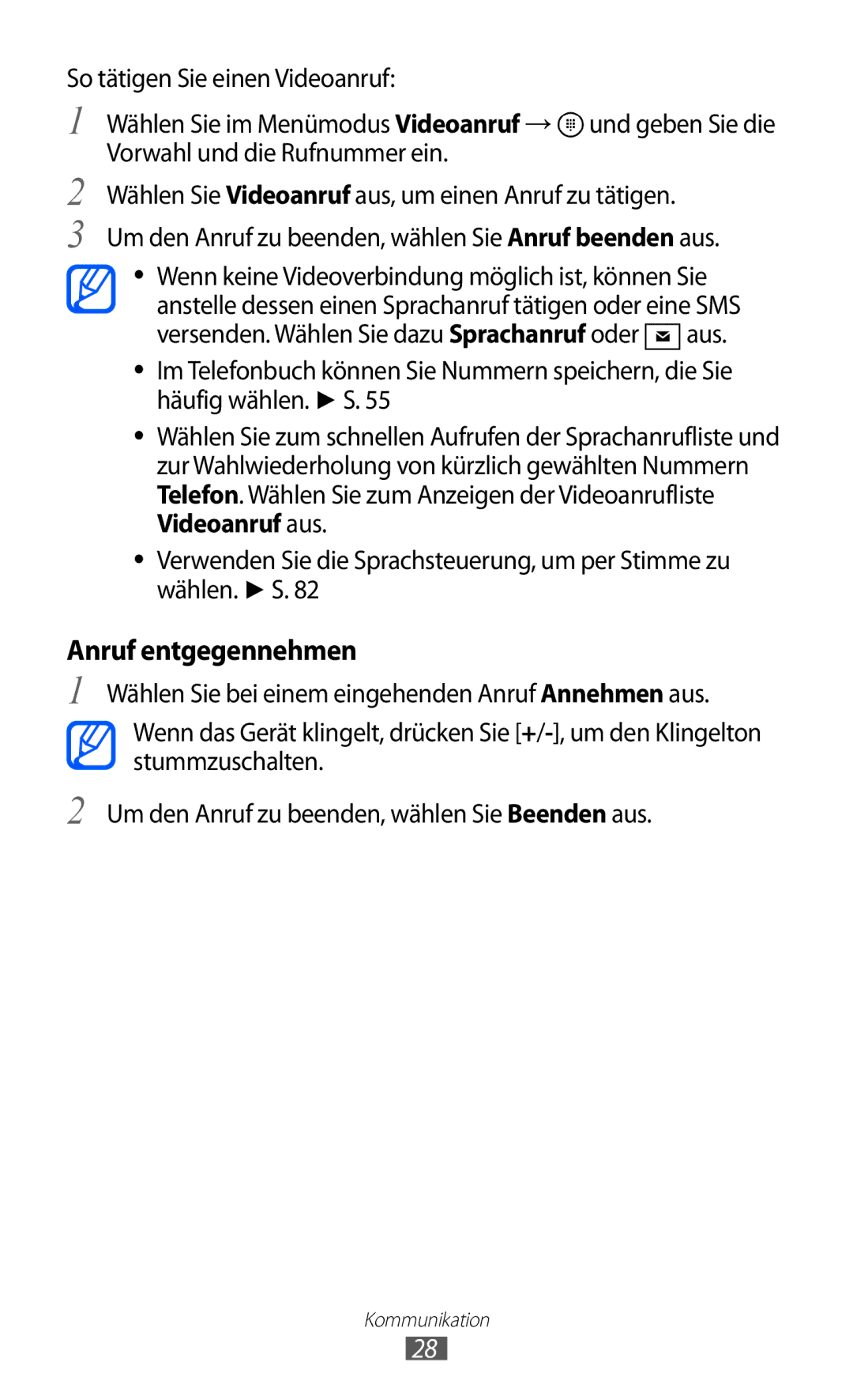 Samsung GT-I8350HKAATO, GT-I8350HKADTM, GT-I8350HKAVD2, GT-I8350HKADBT manual Anruf entgegennehmen 