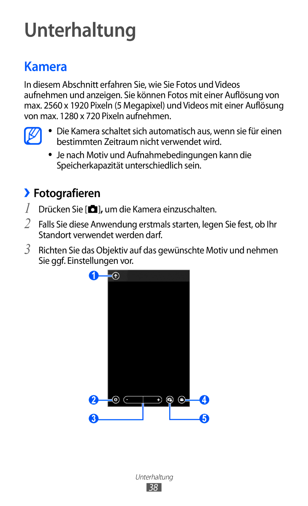 Samsung GT-I8350HKAVD2, GT-I8350HKAATO, GT-I8350HKADTM, GT-I8350HKADBT manual Unterhaltung, Kamera, ››Fotografieren 