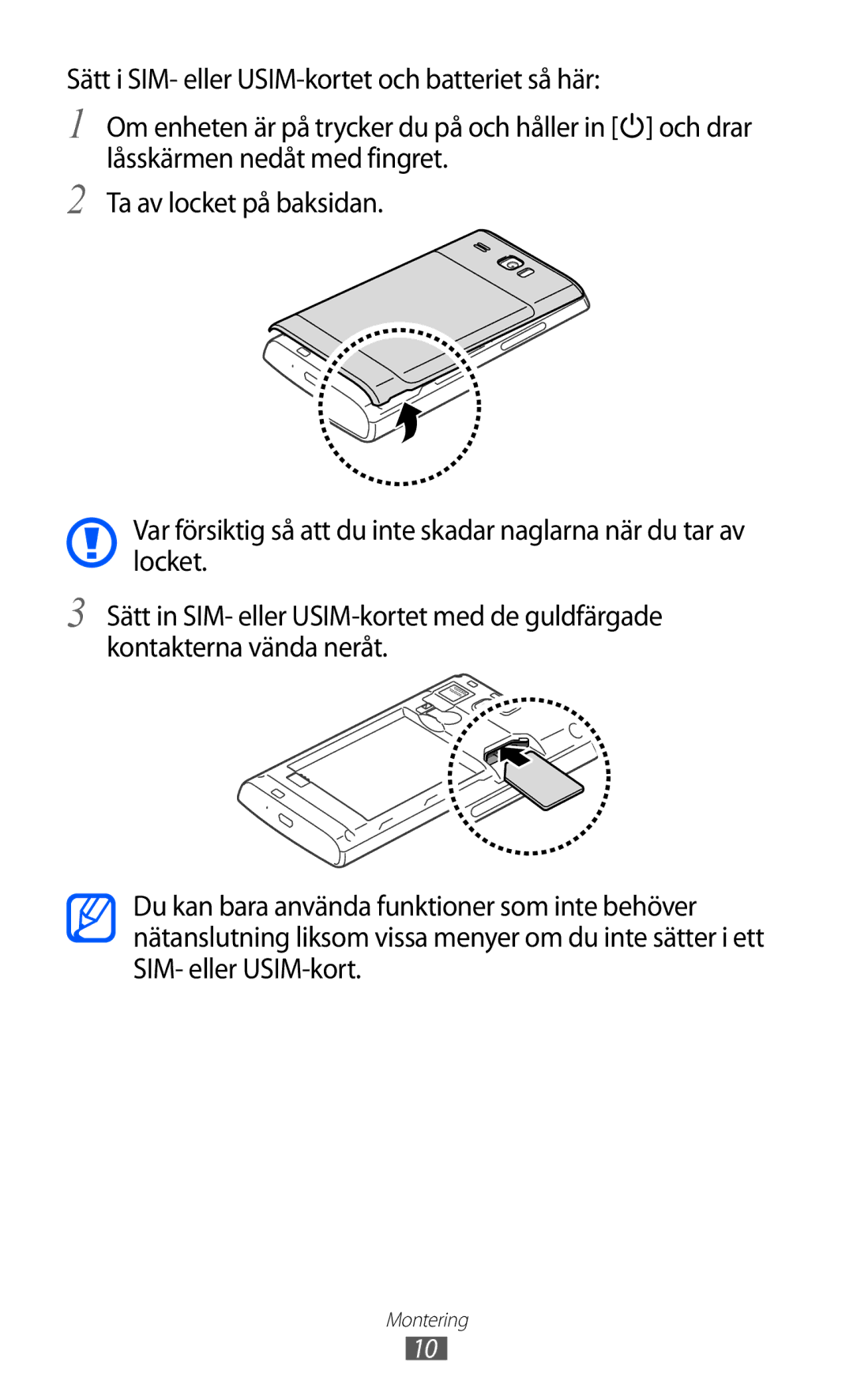 Samsung GT-I8350HKANEE manual Montering 