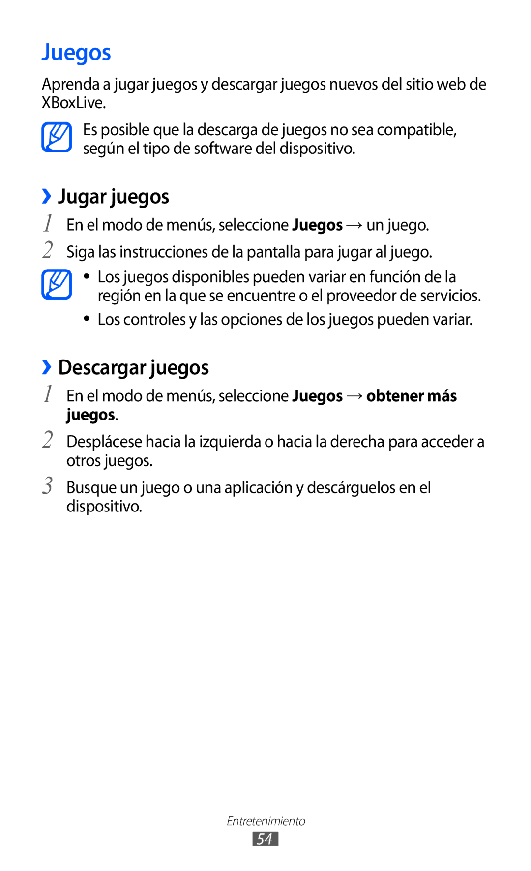 Samsung GT-I8350HKAXEC manual ››Jugar juegos, ››Descargar juegos, En el modo de menús, seleccione Juegos → obtener más 