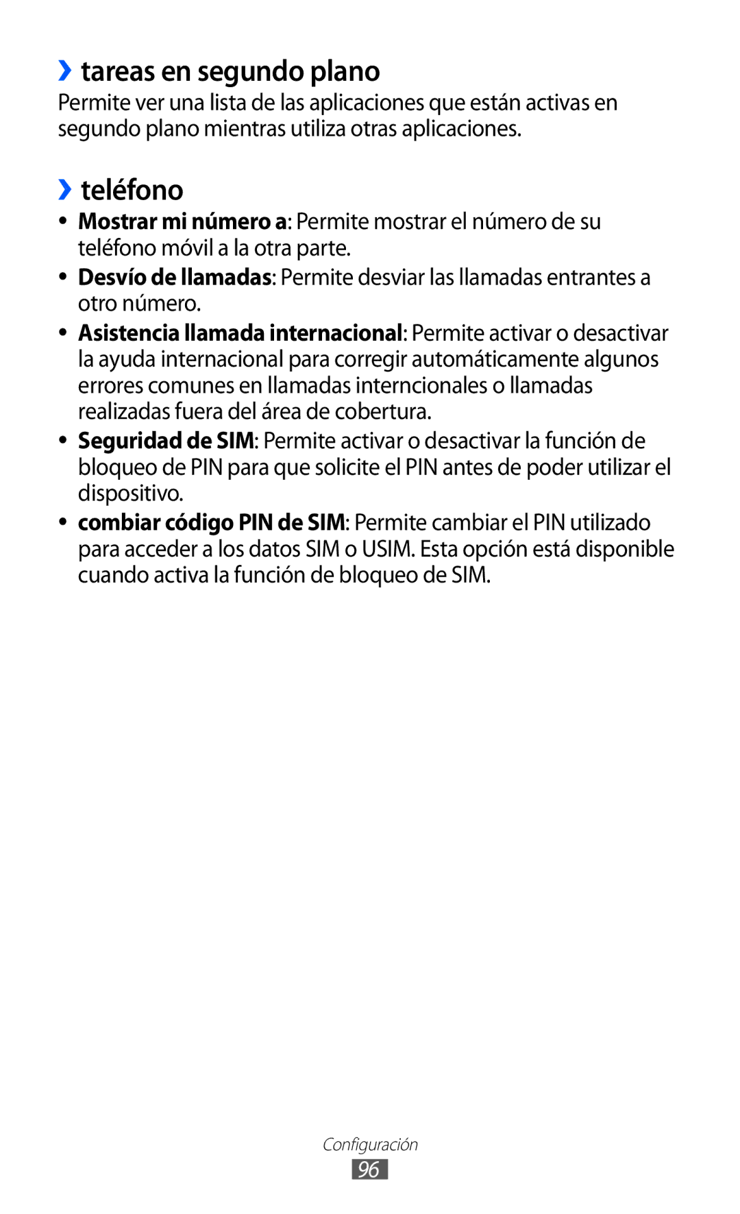 Samsung GT-I8350HKAXEC, GT-I8350HKAPHE, GT-I8350HKAFOP manual ››tareas en segundo plano, ››teléfono 