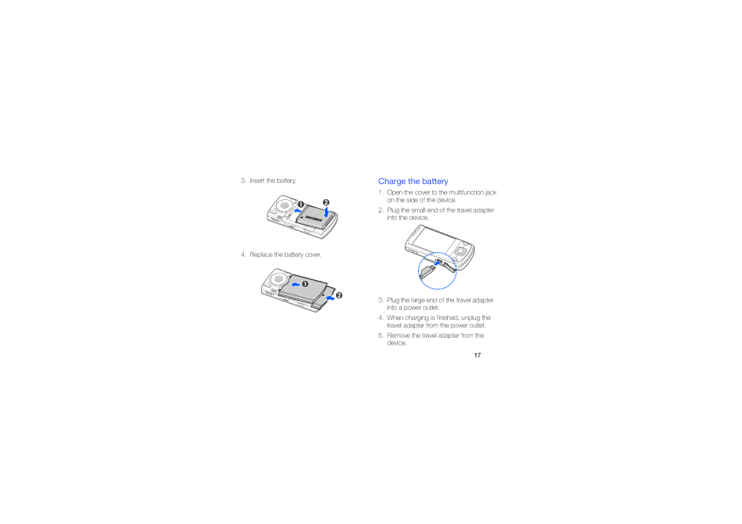 Samsung GT-I8510/8 quick start Charge the battery 