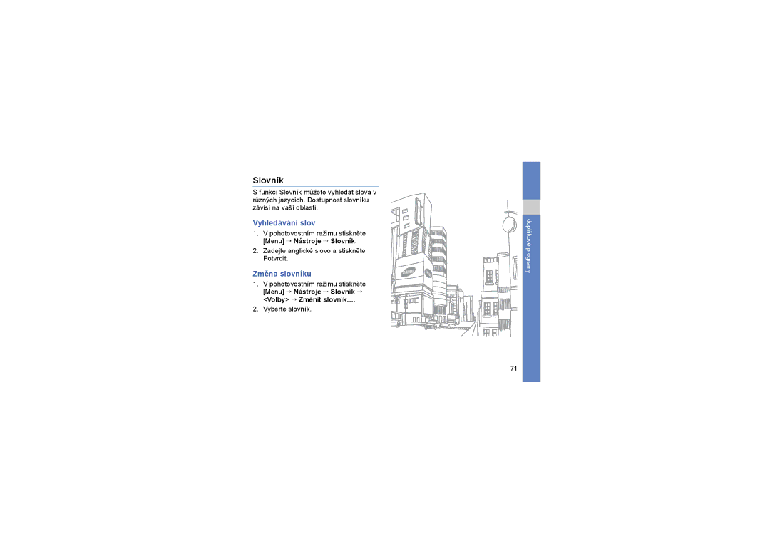 Samsung GT-I8510RKDIRD, GT-I8510RKKKBN manual Slovník, Vyhledávání slov, Změna slovníku 