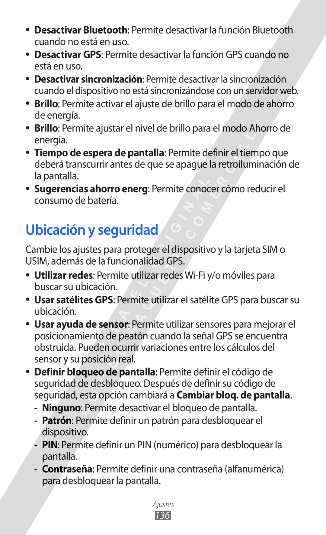 Samsung GT-I8530 manual Ubicación y seguridad, 136 