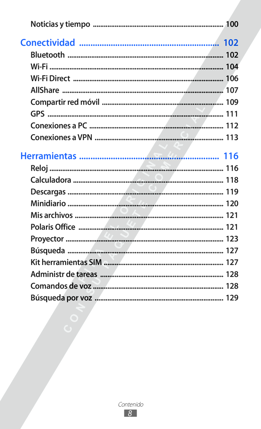 Samsung GT-I8530 manual 100, 102, 104, 106, 107, 109, 111, 112, 113, 116, 118, 119, 120, 121, 123, 127, 128, 129 