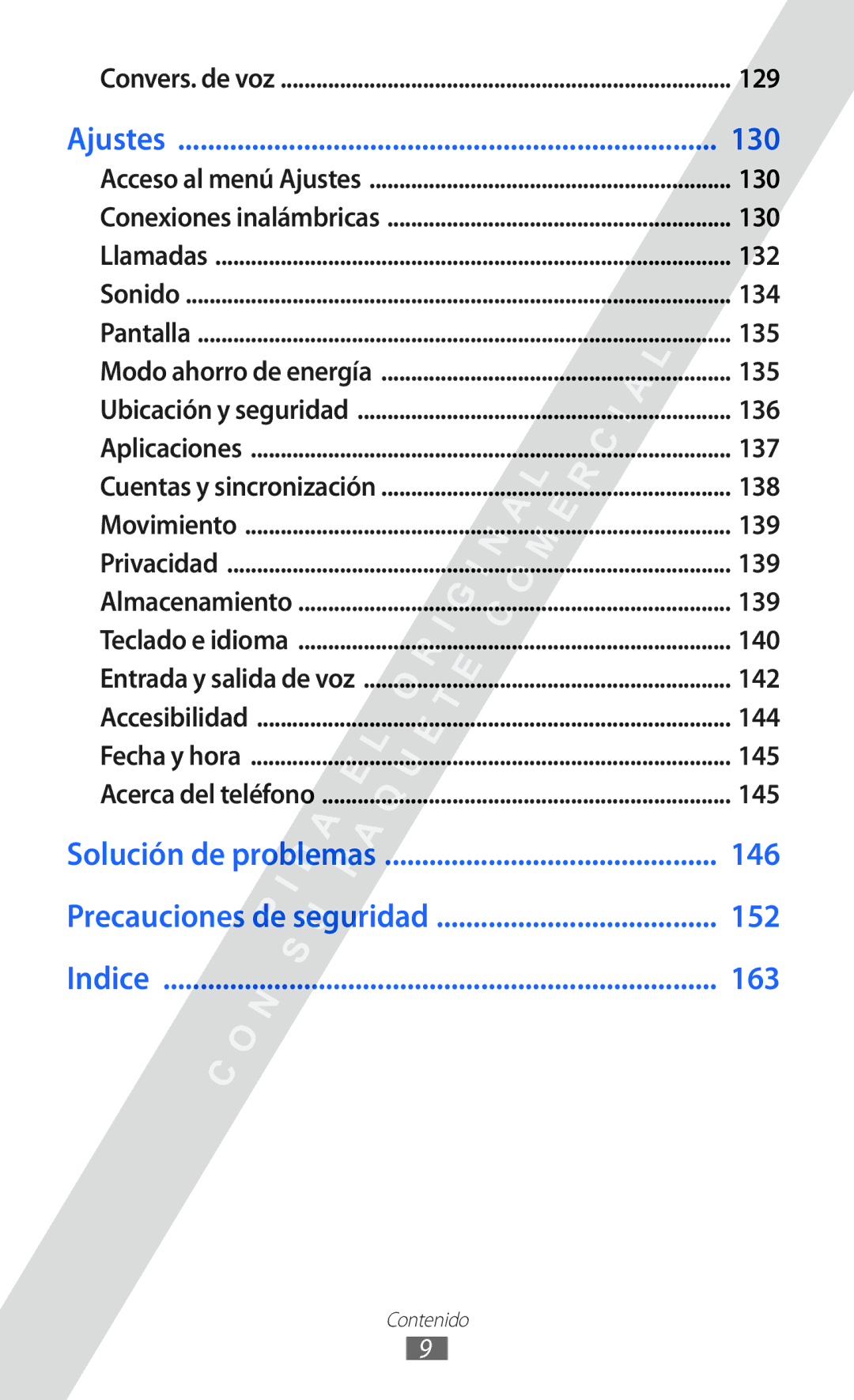 Samsung GT-I8530 manual 130, 132, 134, 135, 136, 137, 138, 139, 140, 142, 144, 145 