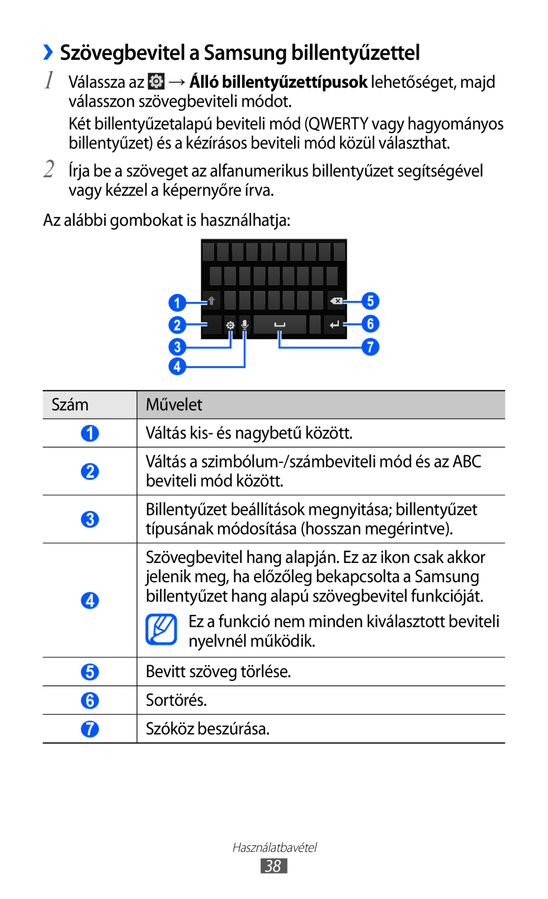 Samsung GT-I8530BAACOA, GT-I8530BAAEUR, GT-I8530BAAATO, GT-I8530BAADBT manual ››Szövegbevitel a Samsung billentyűzettel 