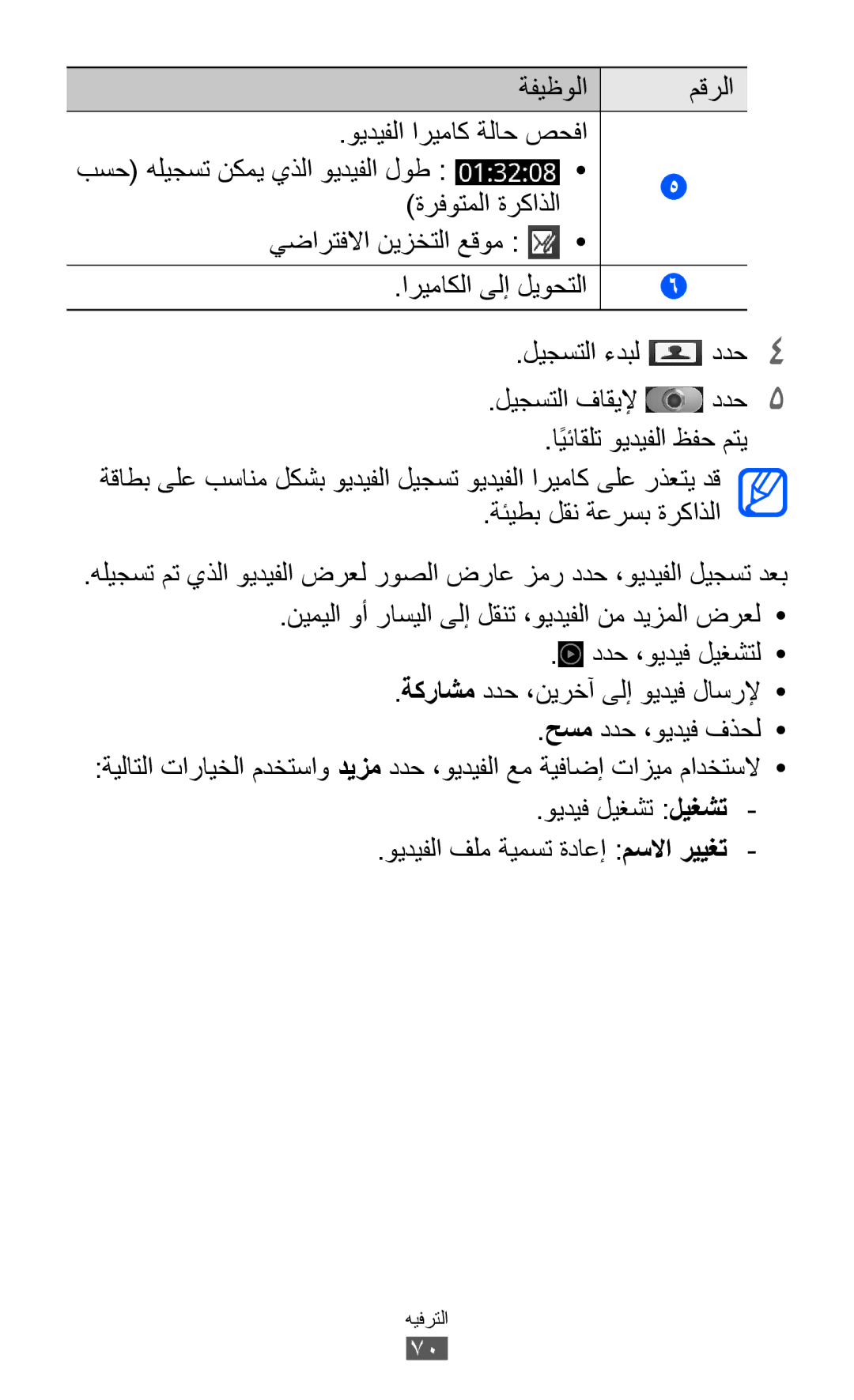 Samsung GT-I8530RWAKSA, GT-I8530BAAKSA, GT-I8530RWAJED, GT-I8530BAAJED ويديف ليغشت ليغشت ويديفلا فلم ةيمست ةداعإ مسلاا رييغت 