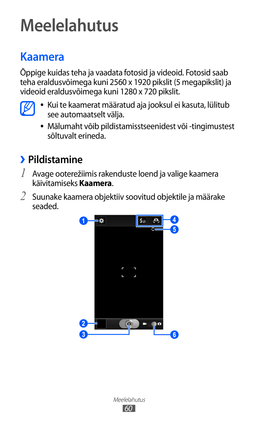 Samsung GT-I8530BAASEB manual Meelelahutus, Kaamera, ››Pildistamine 