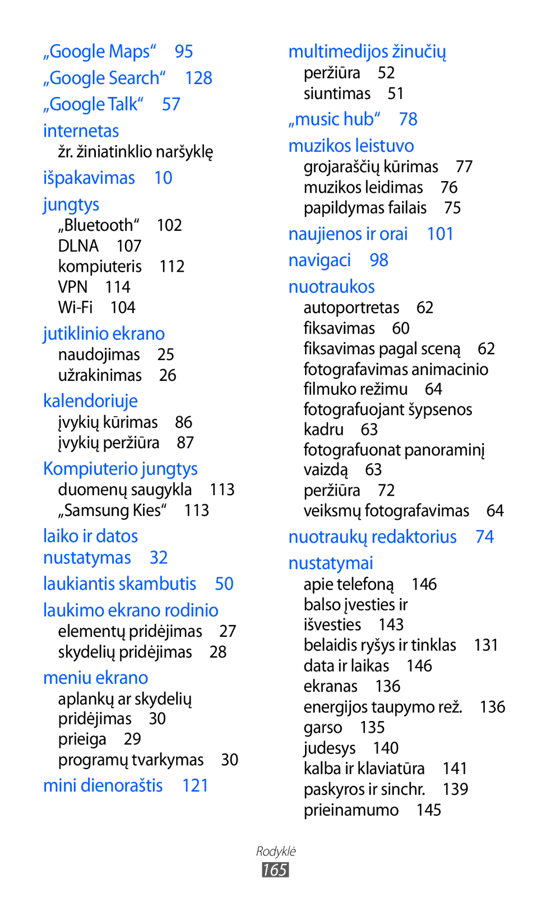 Samsung GT-I8530BAASEB manual Išpakavimas 10 jungtys 