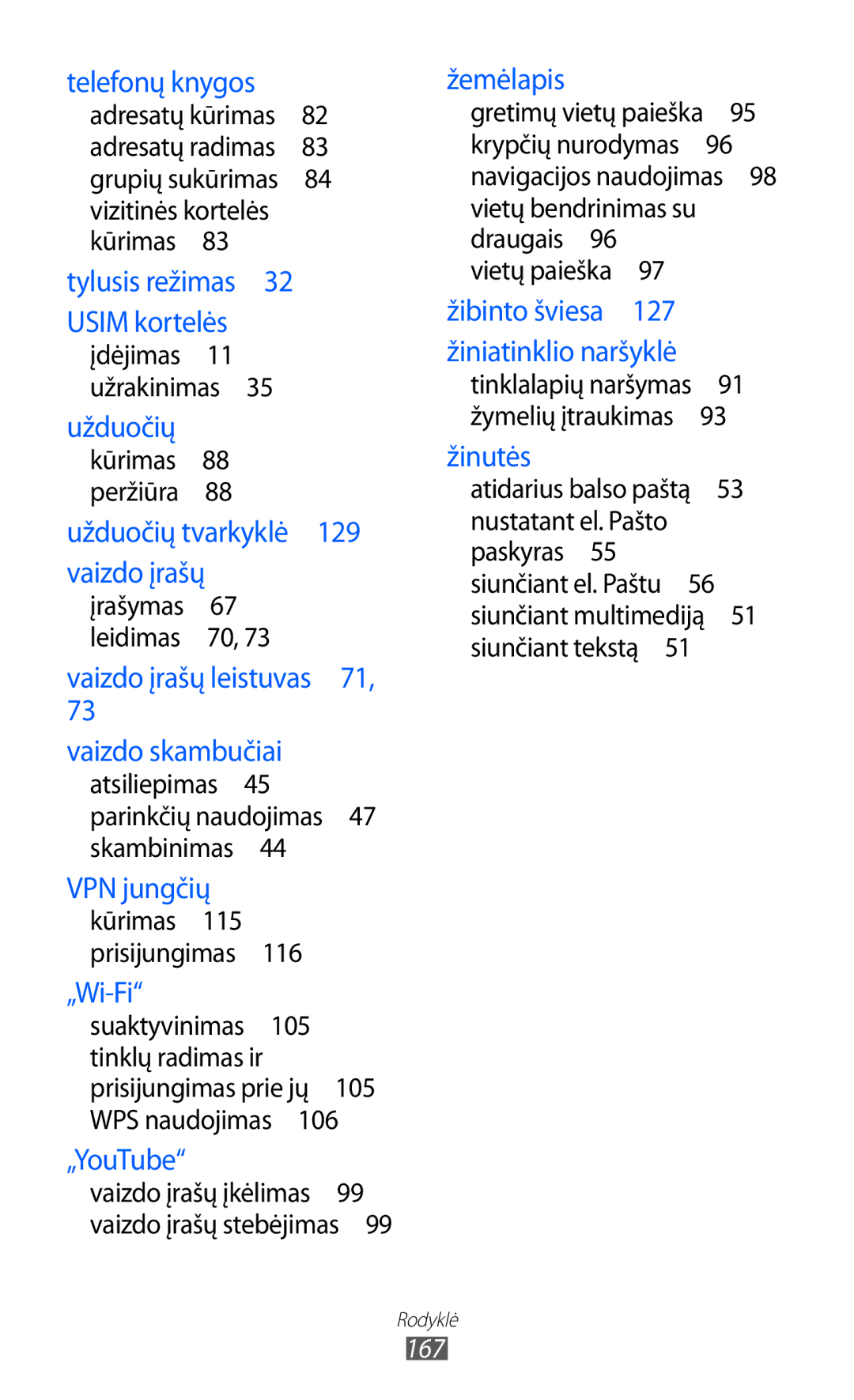 Samsung GT-I8530BAASEB manual Telefonų knygos 