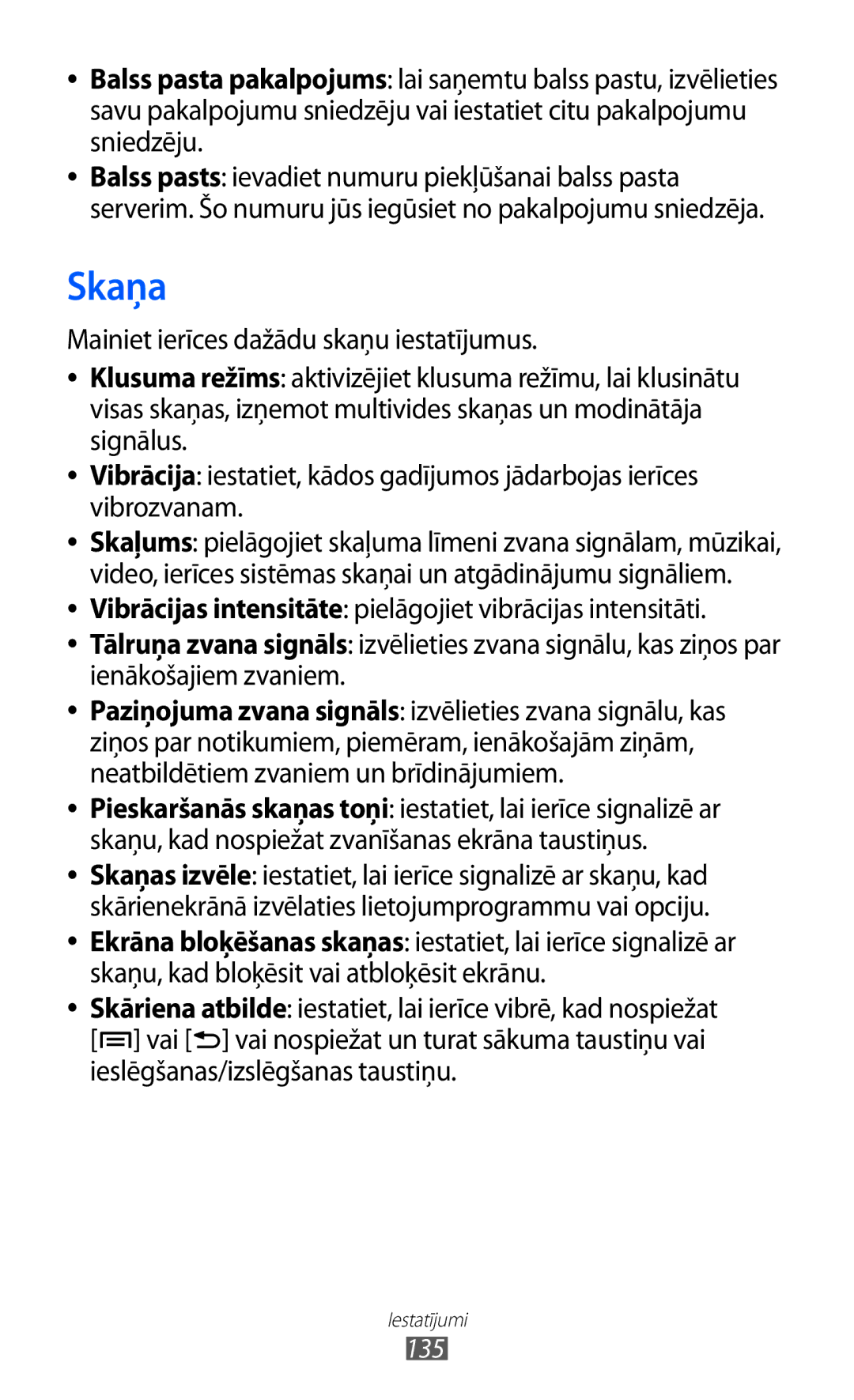 Samsung GT-I8530BAASEB manual Skaņa, 135 