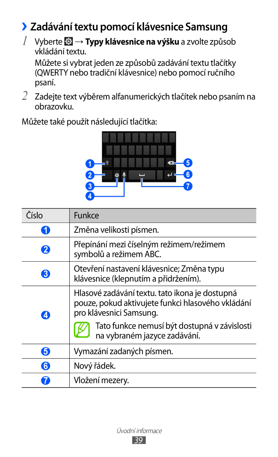 Samsung GT-I8530BAAORX, GT-I8530BAAVVT, GT-I8530RWAVDC, GT-I8530BAAVDC manual ››Zadávání textu pomocí klávesnice Samsung 