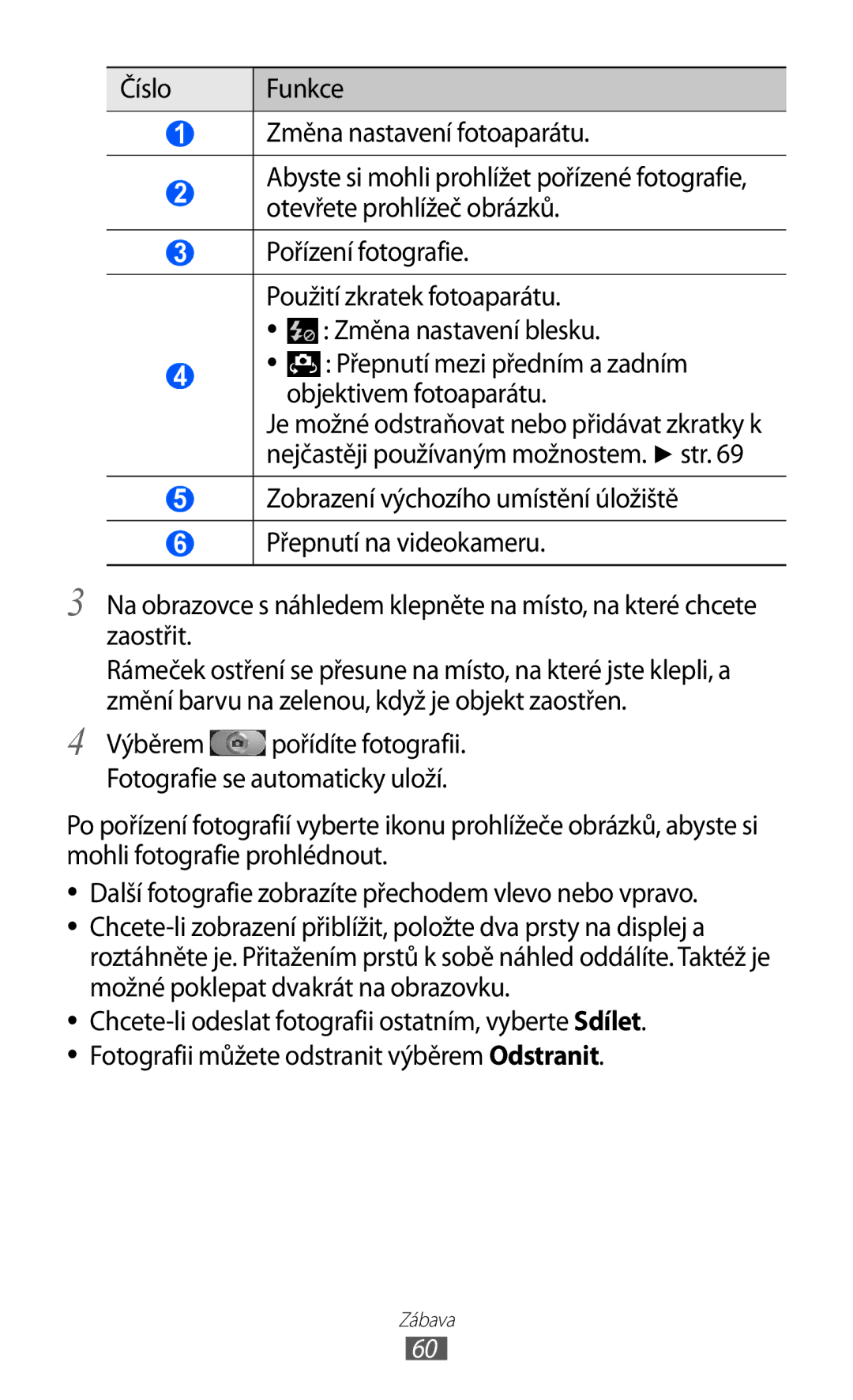 Samsung GT-I8530BAAVVT, GT-I8530RWAVDC, GT-I8530BAAVDC manual Výběrem pořídíte fotografii. Fotografie se automaticky uloží 