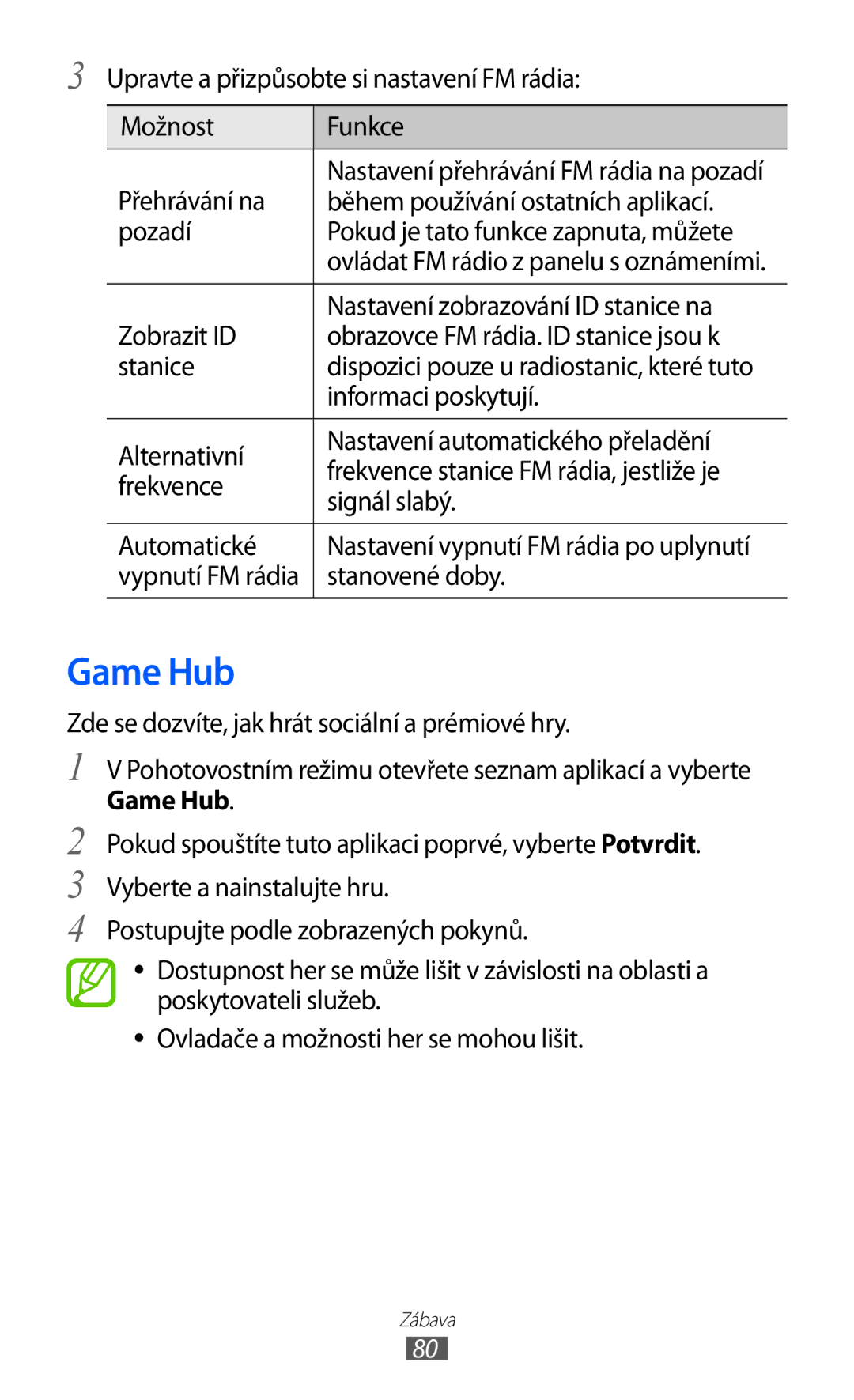 Samsung GT-I8530BAAVVT, GT-I8530RWAVDC, GT-I8530BAAVDC, GT-I8530BAAXEZ, GT-I8530BAAORX manual Game Hub 