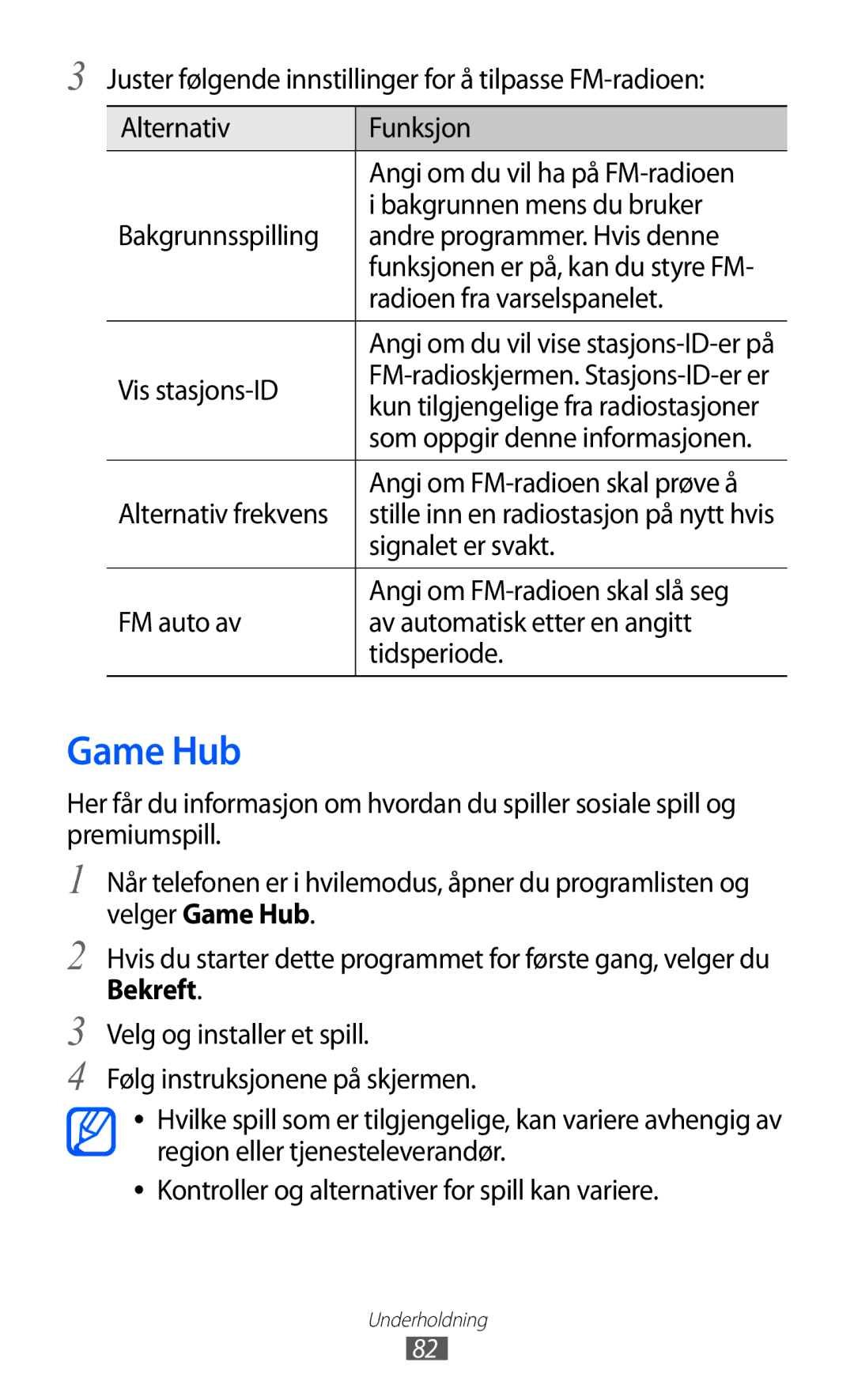 Samsung GT-I8530RWANEE, GT-I8530BAANEE manual Game Hub 