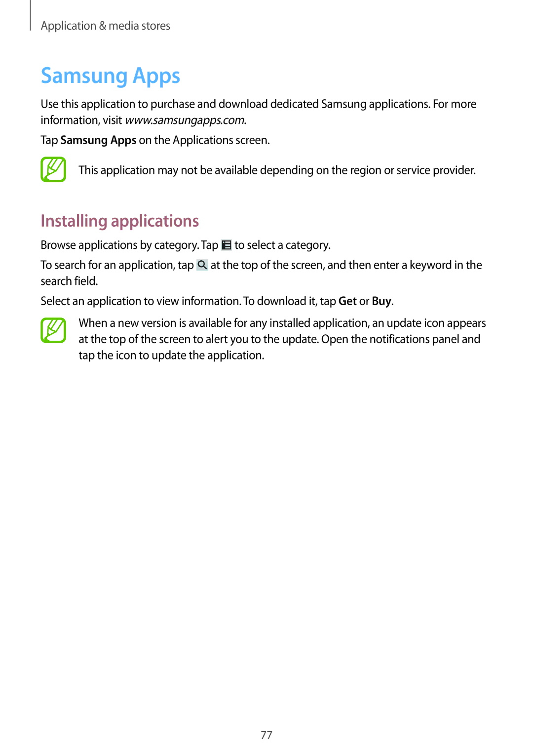 Samsung GT-I8552TAASER, GT-I8552TAAKSA, GT-I8552RWAKSA, GT-I8552RWAXXV manual Tap Samsung Apps on the Applications screen 