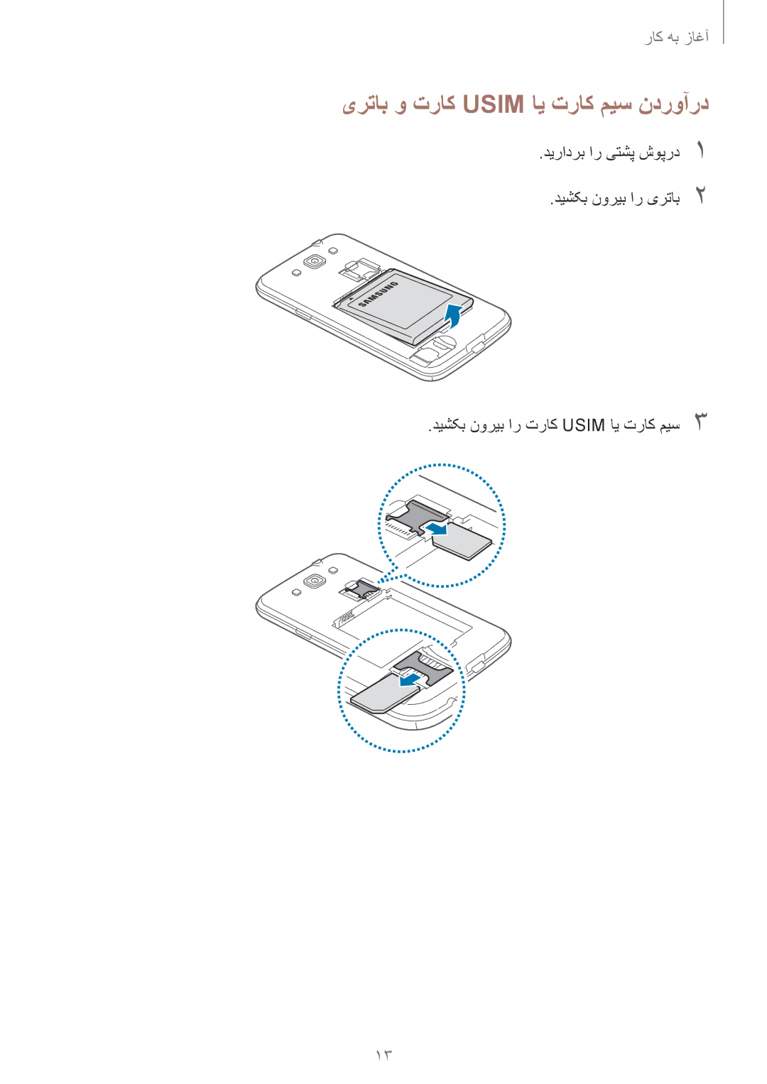 Samsung GT-I8552RWAKSA, GT-I8552TAAKSA manual یرتاب و تراک Usim ای تراک میس ندروآرد 