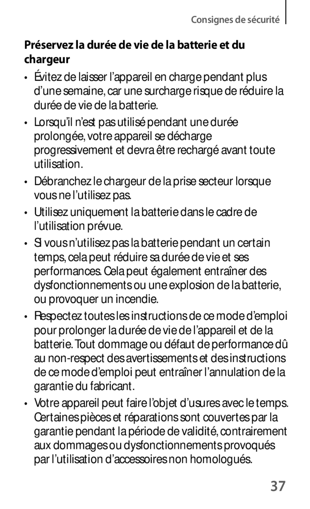 Samsung GT-I8580DBAXEF manual Préservez la durée de vie de la batterie et du chargeur 