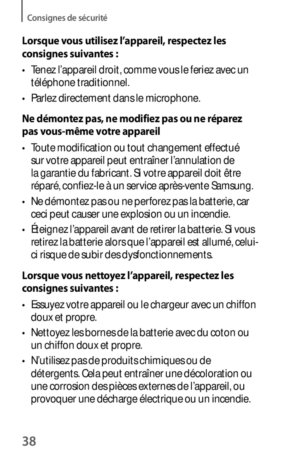 Samsung GT-I8580DBAXEF manual Consignes de sécurité 