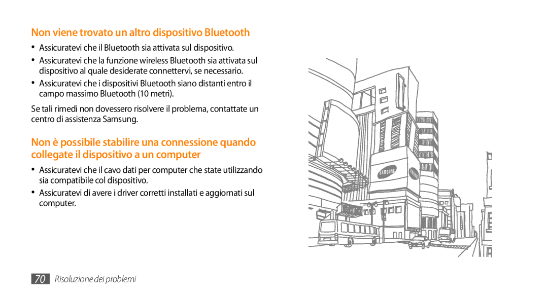 Samsung GT-I8700YKAPAN, GT-I8700YKAHUI, GT-I8700YKAOMN, GT-I8700YKAITV manual Non viene trovato un altro dispositivo Bluetooth 