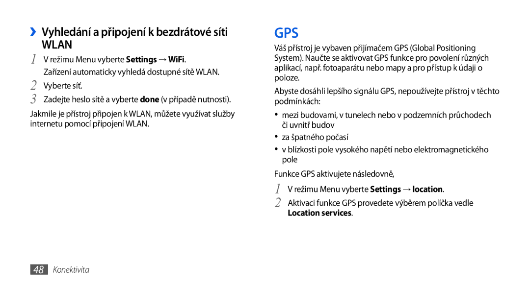 Samsung GT-I8700YKATMZ manual ››Vyhledání a připojení k bezdrátové síti, Režimu Menu vyberte Settings → WiFi, Vyberte síť 