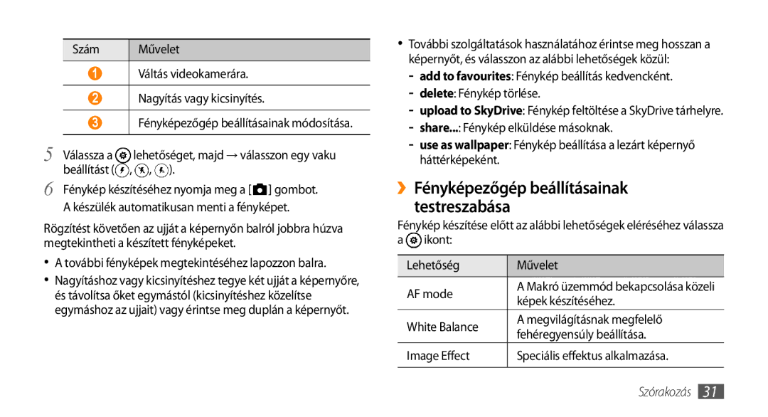 Samsung GT-I8700YKAAUT, GT-I8700YKATMN, GT-I8700YKADRE, GT-I8700YKAATO, GT-I8700YKAOMN, GT-I8700YKAITV manual Szórakozás 