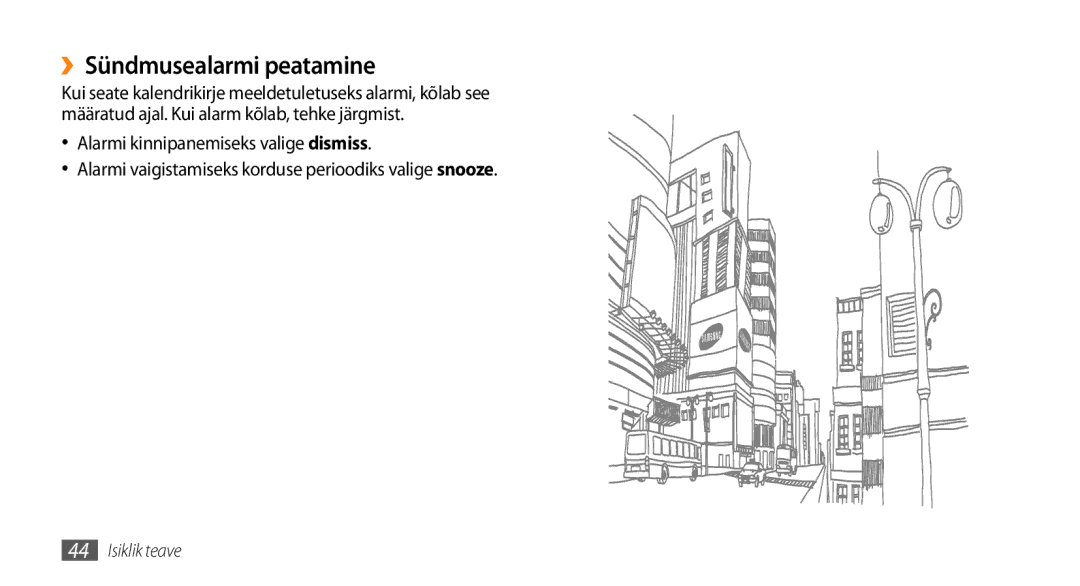 Samsung GT-I8700YKBSEB manual ››Sündmusealarmi peatamine 