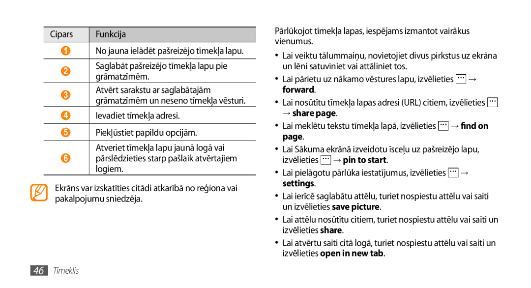 Samsung GT-I8700YKBSEB manual → share, Settings 