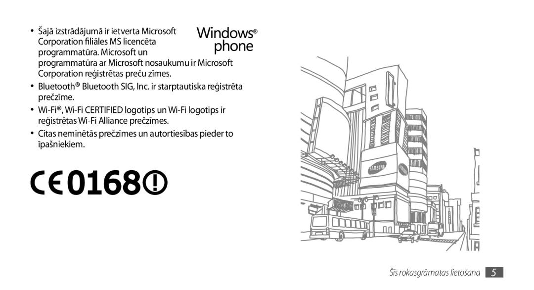 Samsung GT-I8700YKBSEB manual Šajā izstrādājumā ir ietverta Microsoft 