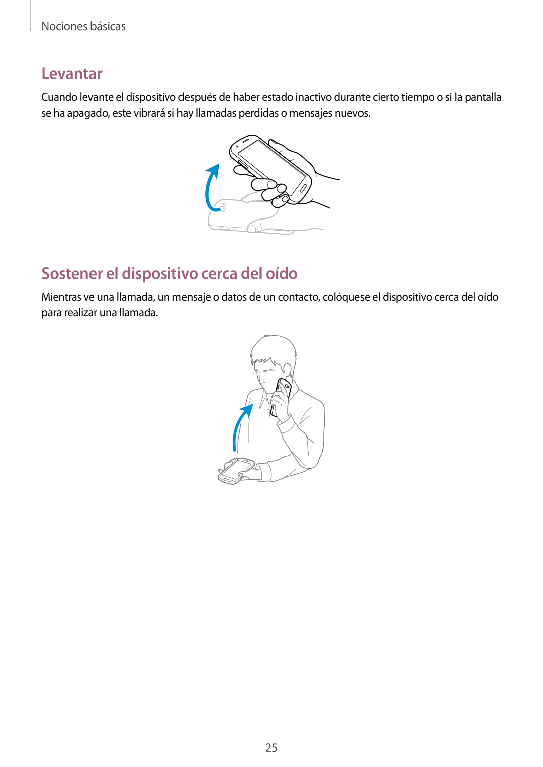 Samsung GT-I8730ZWADBT, GT-I8730TAAMEO, GT-I8730ZWAYOG, GT-I8730ZWAAMN manual Levantar, Sostener el dispositivo cerca del oído 