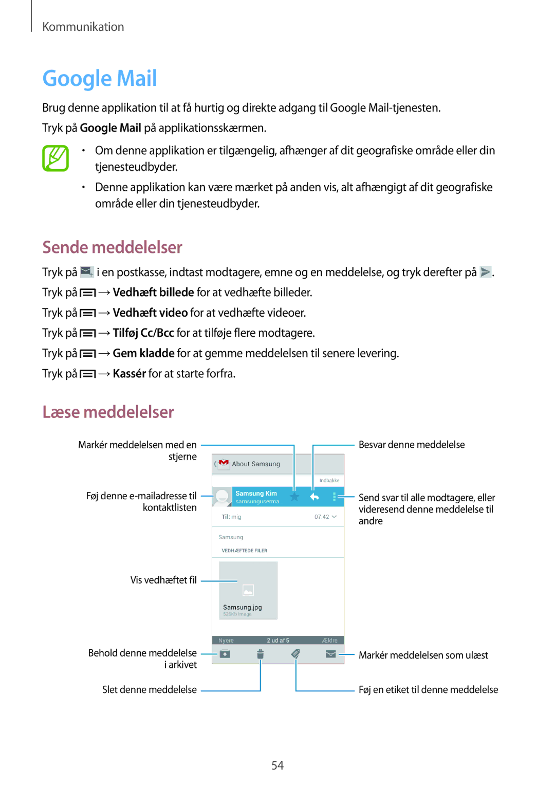 Samsung GT-I8730TAANEE, GT-I8730ZWANEE manual Google Mail 