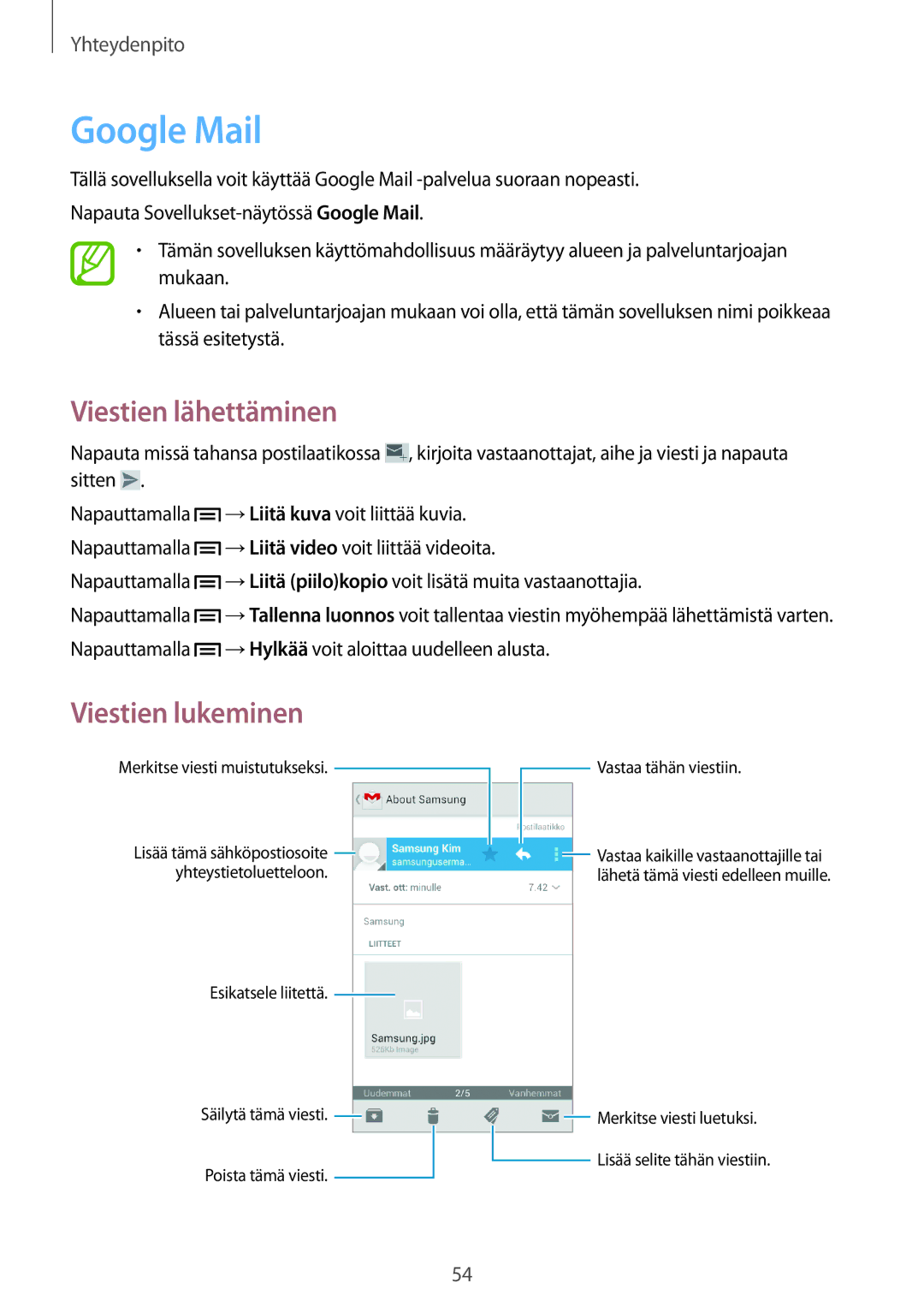 Samsung GT-I8730TAANEE, GT-I8730ZWANEE manual Google Mail 