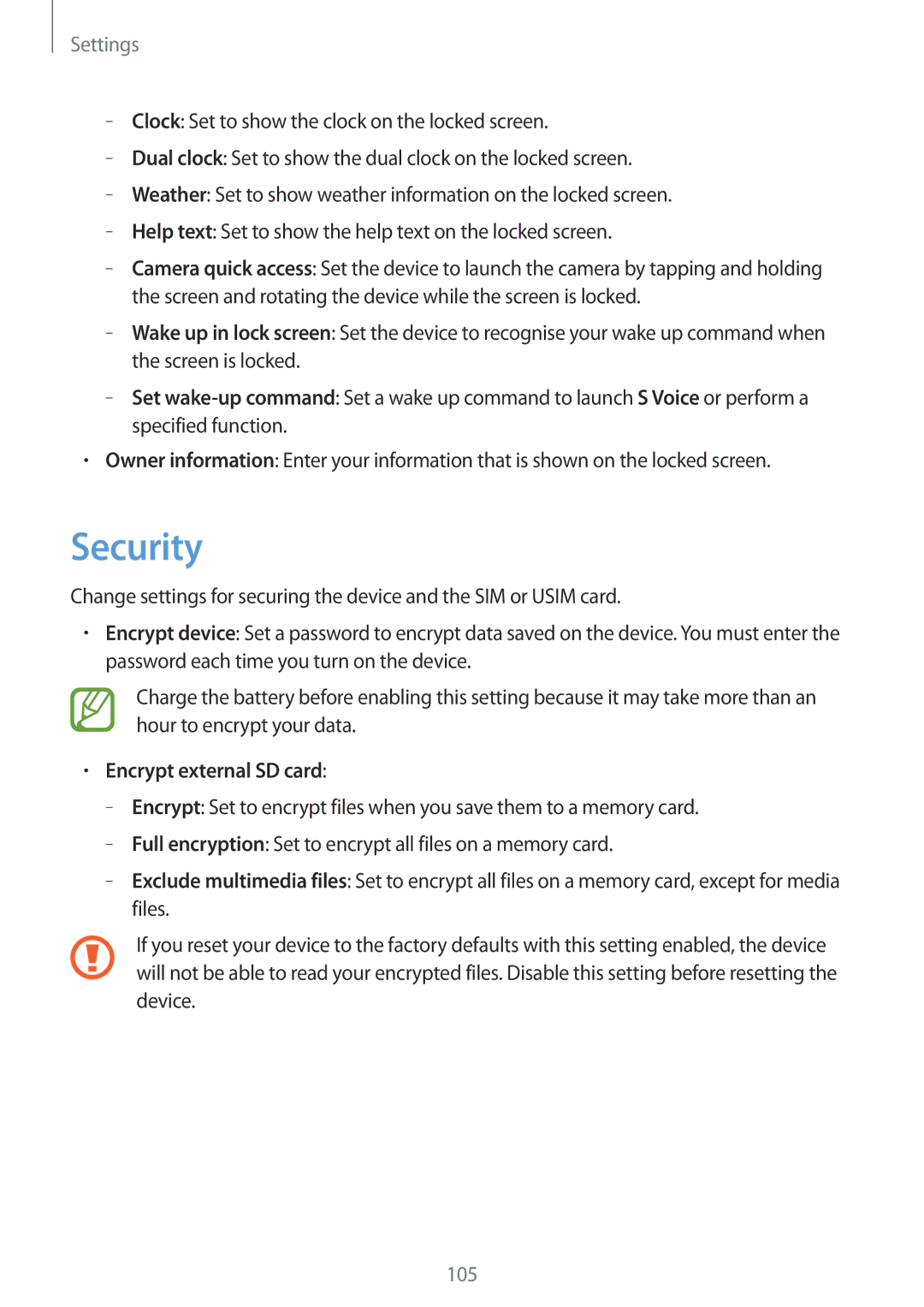 Samsung GT-I8730ZWADBT, GT-I8730TAAVGR, GT-I8730ZWAVD2, GT-I8730ZWAMEO, GT-I8730ZWAITV Security, Encrypt external SD card 